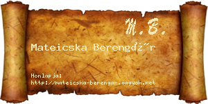 Mateicska Berengár névjegykártya